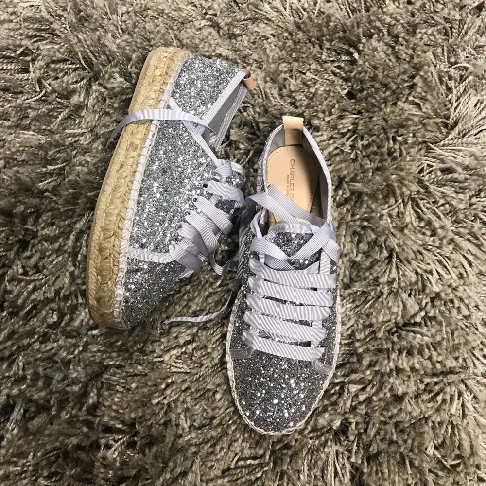 NWT Charles David sparkly espadrilles sneakers